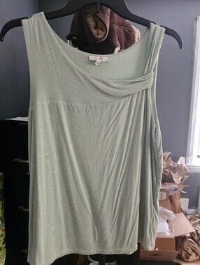 Maurices Sage Green Twist-Shoulder Tank Top